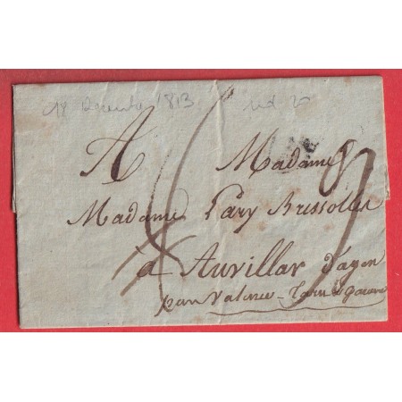 DEBOURSE DEB 45 MONTFLANQUIN LOT ET GARONNE INDICE 20 1813 DEPART PARIS