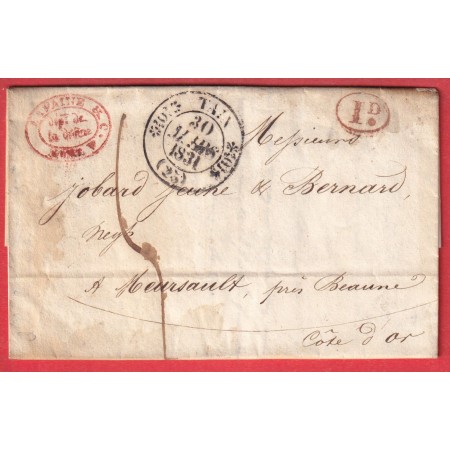 CAD TYPE 11 TAIN DROME 1831 MEURSAULT COTE D'OR INDICE 11 + DECIME RURAL