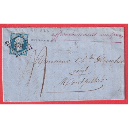 N°14 PC 1128 DOUARNENEZ FINISTERE TAXE MANUSCRIT 4 MONTPELLIER HERAULT
