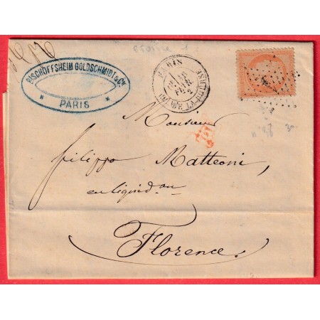 N°38 PARIS ETOILE 1 PL DE LA BOURSE FLORENCE FIRENZE ITALIE ITALIA 1872