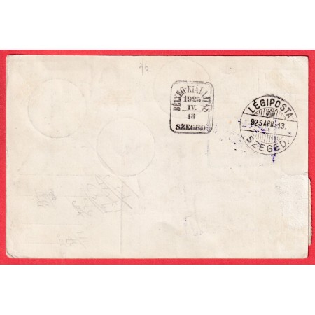 HONGRIE HUNGARY LEGIPOSTA POSTE AERIENNE BUDAPEST 1925 PAR AVION SZEGED 1ER VOL VIGNETTE