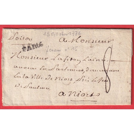 MARQUE PARIOO PARIS INFINI LN°15 INDICE 10 1776 POUR NIORT DEUX SEVRES