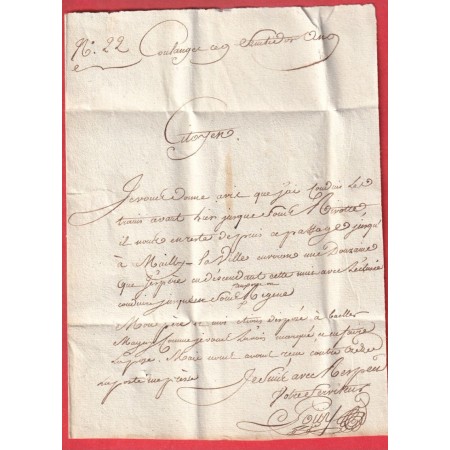 MARQUE 83 COULANGE YONNE  1801 POUR PARIS INDICE 10