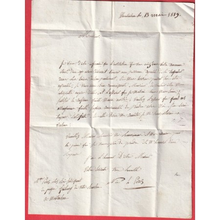 MARQUE P115P MONTAUBAN EN ROUGE TARN ET GARONNE 1819 49X11 POUR CASTELSARRAZIN  INDICE 12