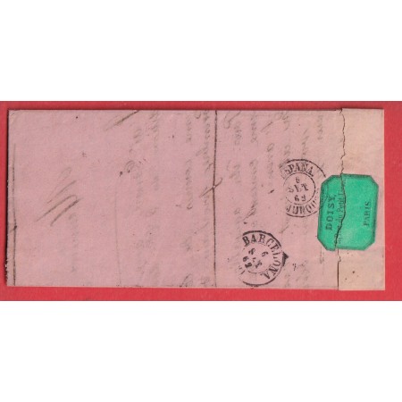 N°14 X2 PARIS ROULETTE DE PETITS POINTS PARIS 1ER 60 3 POUR BARCELONNE ESPAGNE ETIQUETTE PUB