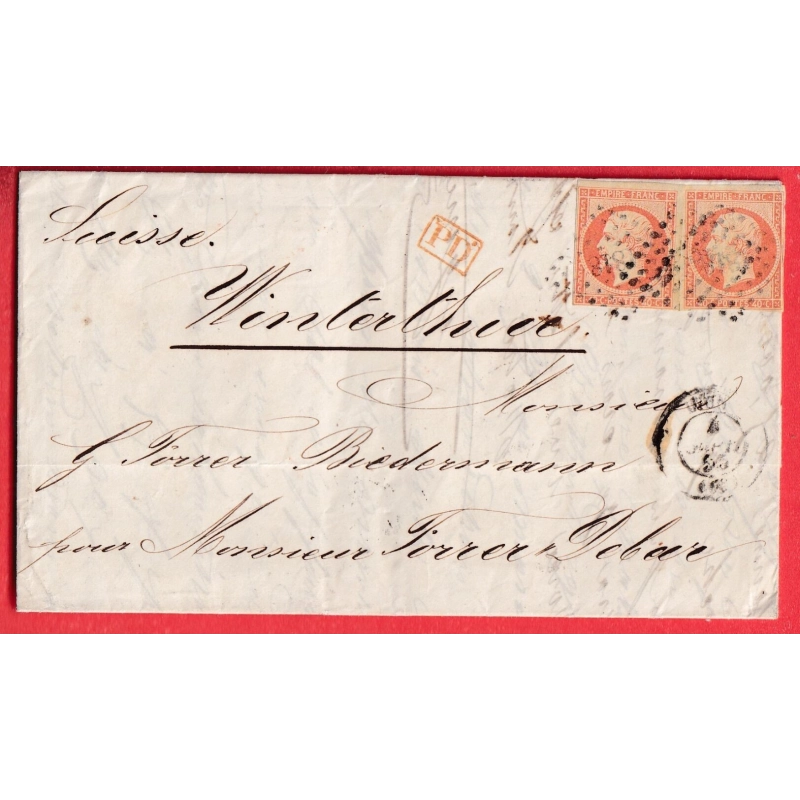 N°16 X2 PC 1818 LYON RHONE POUR WINTERTHUR SUISSE