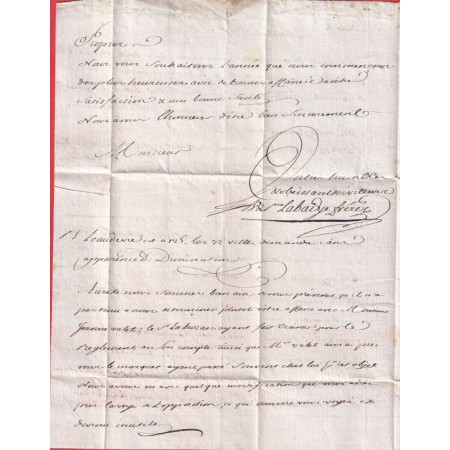 DEBOURSE MANUSCRIT DE NERAC 1776 LN°3 INDICE 20 POUR VILLENEUVE D'AGENAIS