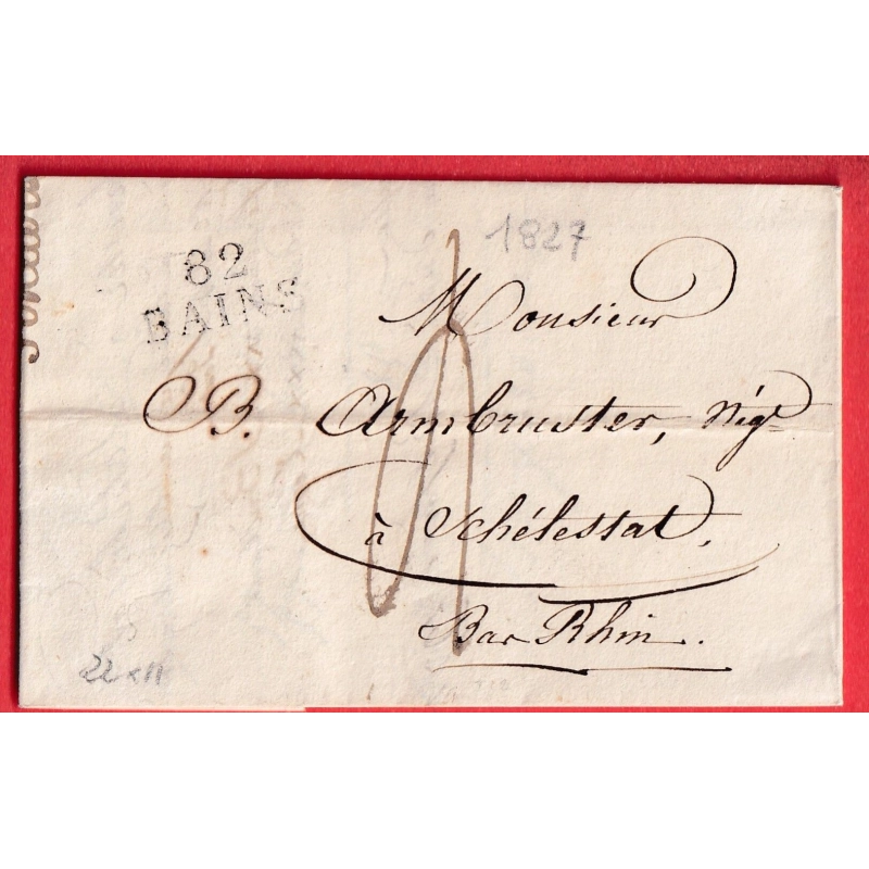 MARQUE 82 BAINS VOSGES 1827 SELESTAT BAS RHIN INDICE 12