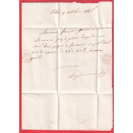CURSIVE 78 CALLAS VAR T13 DRAGUIGNAN 1845 POUR AIX EN PROVENCE BOUCHES DU RHONE INDICE 16