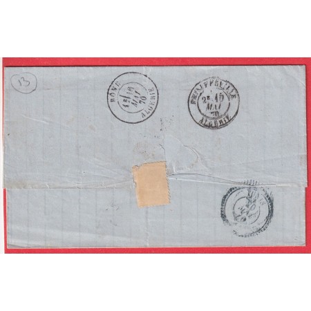 N°29 X2 MARSEILLE GC 5055 BONE ALGERIE POUR TUNIS TUNISIE 1870