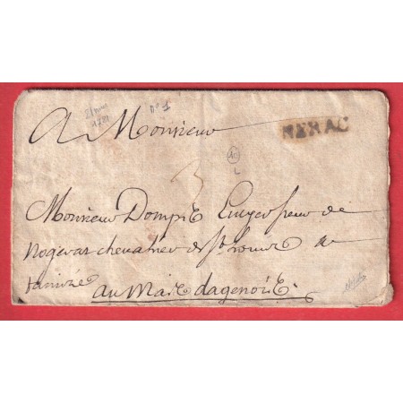 MARQUE NERAC LOT ET GARONNE LN°1 1721 POUR LE MAS D'AGENOIS INDICE 11