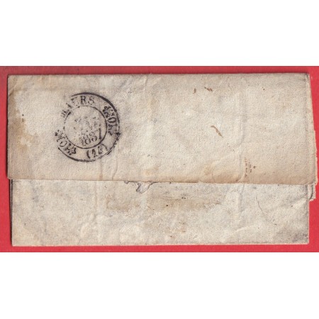 CURSIVE 11 VILLECOMTAL AVEYRON AU DOS CAD TYPE 11 MAURS DU CANTAL 1837 INDICE 12