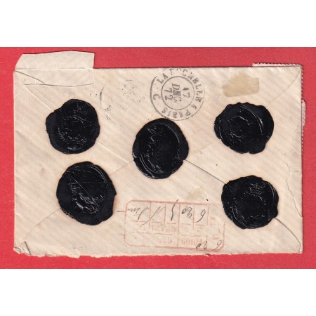 N°32 X5 30 X2 59 GC 1179 COURCON D'AUNIS CHARENTE INFERIEURE LETTRE CHARGEE POUR PARIS