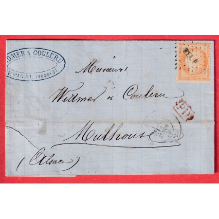 N°38 AMBULANT BEL P BELFORT A PARIS POUR MULHOUSE HAUT RHIN ALSACE LORRAINE ALLEMAGNE