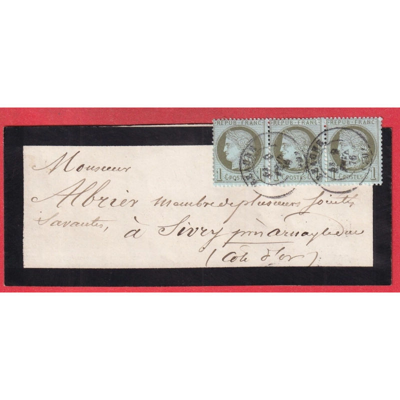 N°50 BANDE DE TROIS BEAUNE COTE D'OR POUR SIVRY ARNAY LE DUC VARIETE MEDAILLON TIMBRE DE GAUCHE