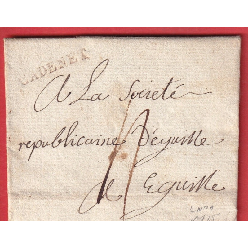 MARQUE 12 CADENET BOUCHES DU RHONE 27X8 1794 INDICE 22 POUR EGUILLES