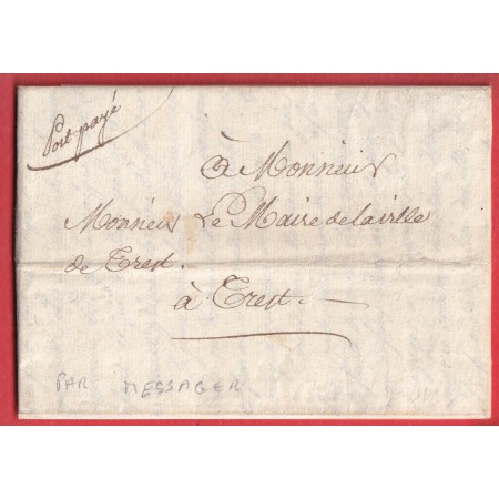 LETTRE DE ROQUEVAIRE MENTION PORT PAYE 1827 BOUCHES DU RHONE POUR CREST