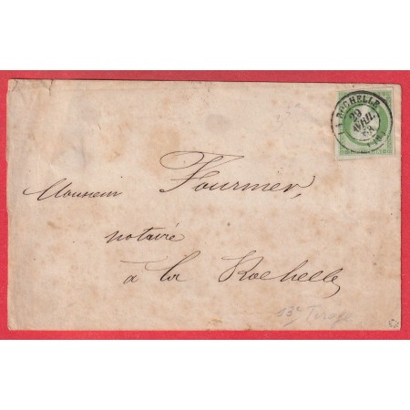 N°12 TTB / SUP SIGNE ROUMET CAD TYPE 15 LA ROCHELLE CHARENTE INFERIEURE MARITIME POUR LA ROCHELLE 13 EME TIRAGE