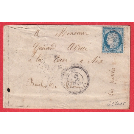 N°60 GC 6015 ALLEINS BOUCHES DU RHONE CAD TYPE 24 INDICE 14 POUR AIX EN PROVENCE