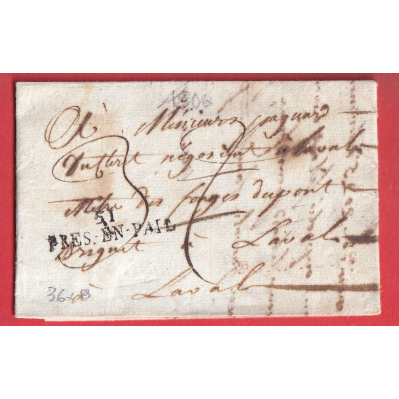 MARQUE 51 PRES EN PAIL PREZ EN PAIL 36X8 MAYENNE 1806 POUR LAVAL INDICE 12
