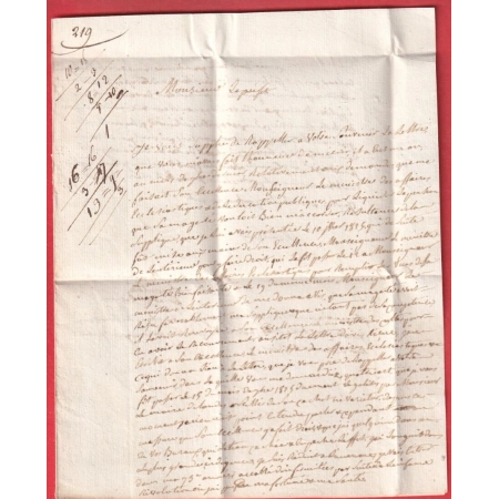 MARQUE 48 SAINTE MERE EGLISE MANCHE 1826 POUR CAEN 51X11 INDICE 11