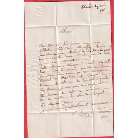 BELLE CURIOSITE GRILLE MOULINS SUR ALLIER TIMBRE N°4 AU DOS DE LA LETTRE POUR GRENOBLE