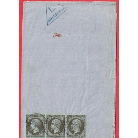 N°11 BANDE DE 3 CAD LE HAVRE POUR AMSTERDAM PAYS BAS HOLLANDE MANQUE LA BANDE