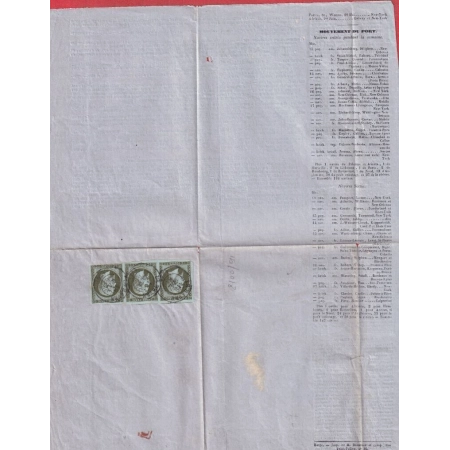 N°11 BANDE DE 3 CAD LE HAVRE POUR AMSTERDAM PAYS BAS HOLLANDE MANQUE LA BANDE