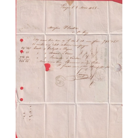 N°16 PAIRE SUR PAILLE SUPERBE PC 1638 LANGON GIRONDE POUR ST FOY LA GRANDE GIRONDE 1855