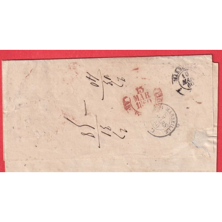 N°13 14 X2 17 PARIS G 60 G POUR NAPLES NAPOLI ITALIE ITALIA GRAND CACHET OVALE TRICOLORE