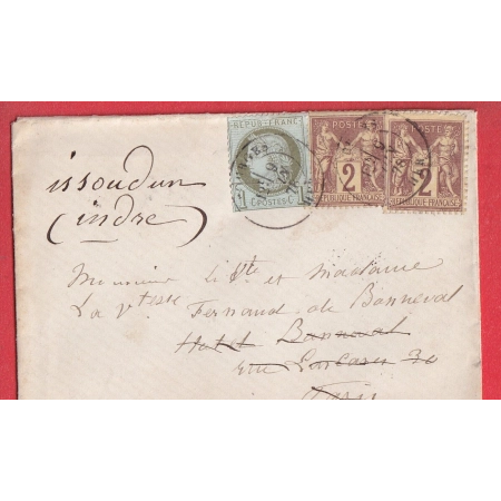 N°50 85X2 BOURGES CHER TYPE 18 PARIS REEXPEDIEE ISSOUDUN MIXTE SAGE CERES