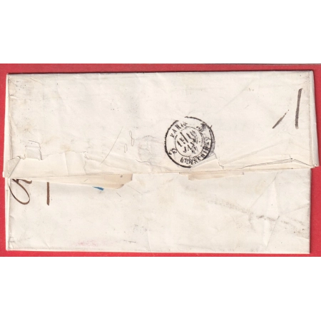 N°38 65 MIXTE SAGE CERES CAD T18 BORDEAUX GIRONDE 1877 POUR PARIS