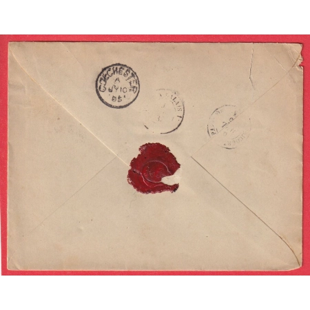 ENTIER SAGE RECOMMANDE + 75 90 X2 ST DIZIER HAUTE MARNE 1886 COLCHESTER ANGLETERRE ENGLAND VIA LONDON