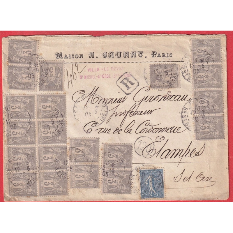 N°87 X20 DONT BLOC DE 8 N°132 PARIS 120 BD ST GERMAIN 195 POUR ETAMPES