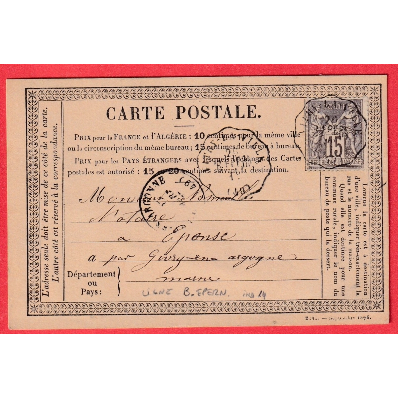 N°77 CONVOYEUR STATION VITRY LA VILLE GIVRY EN ARGONNE TEXTE LA NEUVILLE AU PONT CARTE PRECURSEUR INDICE 14