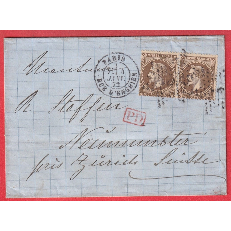 N°30 PAIRE PARIS RUE D'ENGHIENS NEUMUNSTER SUISSE DOUBLE PORT