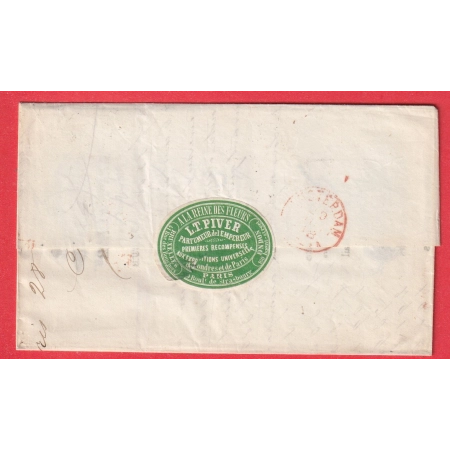 N°32 PARIS ETOILE 4 R D'ENGHIEN POUR AMSTERDAM PAYS BAS HOLLANDE DOUBLE PORT ETIQUETTE PUB AU DOS