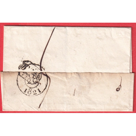 MARQUE P2P LAON AISNE EN ROUGE 1821 24X12 POUR PARIS 1821 PSPS INDICE 9