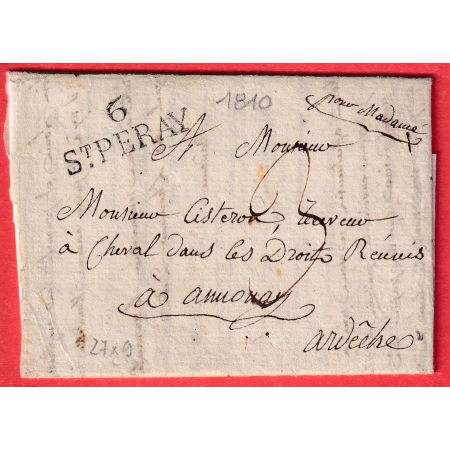 MARQUE 6 ST PERAY ARDECHE 1810 POUR ANNONAY 27X9 INDICE 9