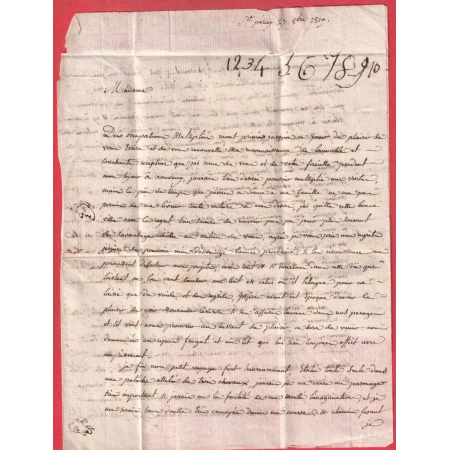 MARQUE 6 ST PERAY ARDECHE 1810 POUR ANNONAY 27X9 INDICE 9