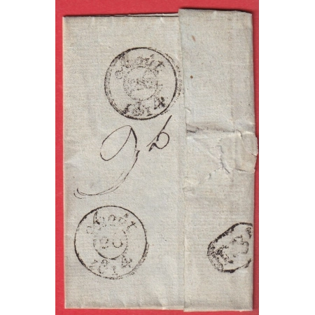 MARQUE P6P PRIVAS ARDECHE 1814 POUR PARIS INDICE 10