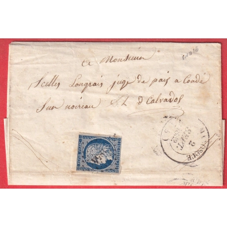 N°4 PC 1854 MANOSQUE CAD TYPE 14 BASSES ALPES POUR CONDE SUR NOIREAU CALVADOS
