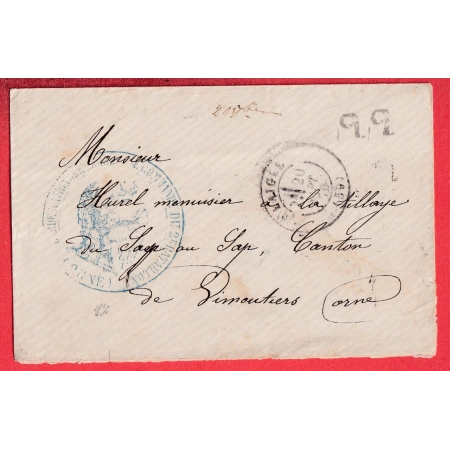 CACHET GARDE NATIONALE MOBILE DE L'ORNE LE COMMANDANT DU 2EME BATAILLON PP FABRICATION LOCALE L 'AIGLE ORNE 20.09.1870