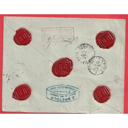 N°80 X2 PUTANGES ORNE OR IDENTIFIE RABODANGES POUR RENNES ILLE ET VILAINE 1894