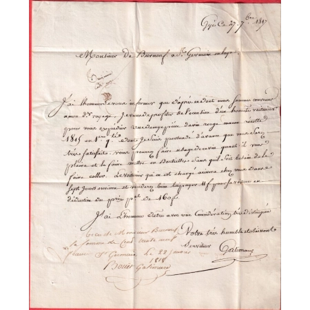 MARQUE 9 MUSSY SUR SEINE AUBE 1817 POUR ST GERMAIN EN LAYE SEINE ET OISE TEXTE DE GYE SUR SEINE INDICE 13