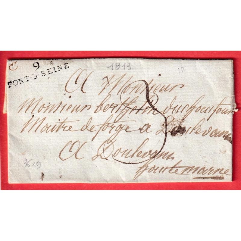 MARQUE 9 PONT SUR SEINE AUBE 1813 36X9 INDICE 15 POUR DOULEVANT HAUTE MARNE