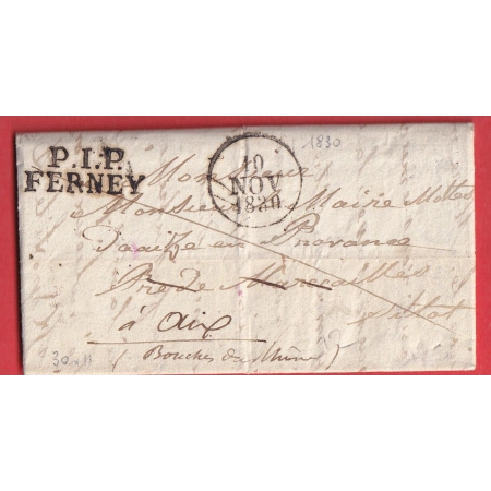 MARQUE P1P FERNEY AIN 1830 POUR AIX BOUCHES DU RHONE 1830 INDICE 12