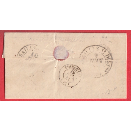 CAD TYPE 14 BUREAU DE LA MAISON DU ROI EN NOIR PARIS 1841 POUR VERSAILLES REEXPEDIE PARIS