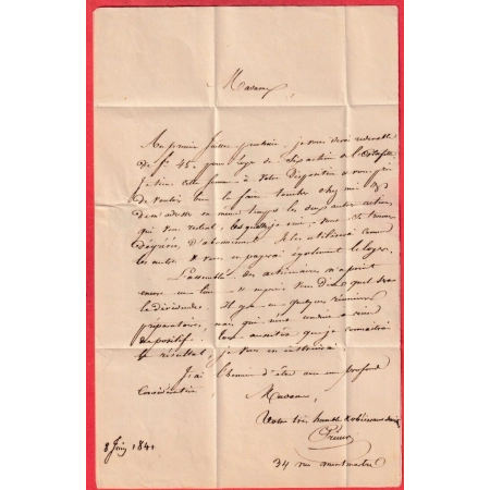 CAD TYPE 14 BUREAU DE LA MAISON DU ROI EN NOIR PARIS 1841 POUR VERSAILLES REEXPEDIE PARIS