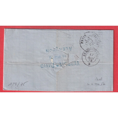 N°85 BANDE DE 5 ALENCON ORNE + N°75 POUR PARIS